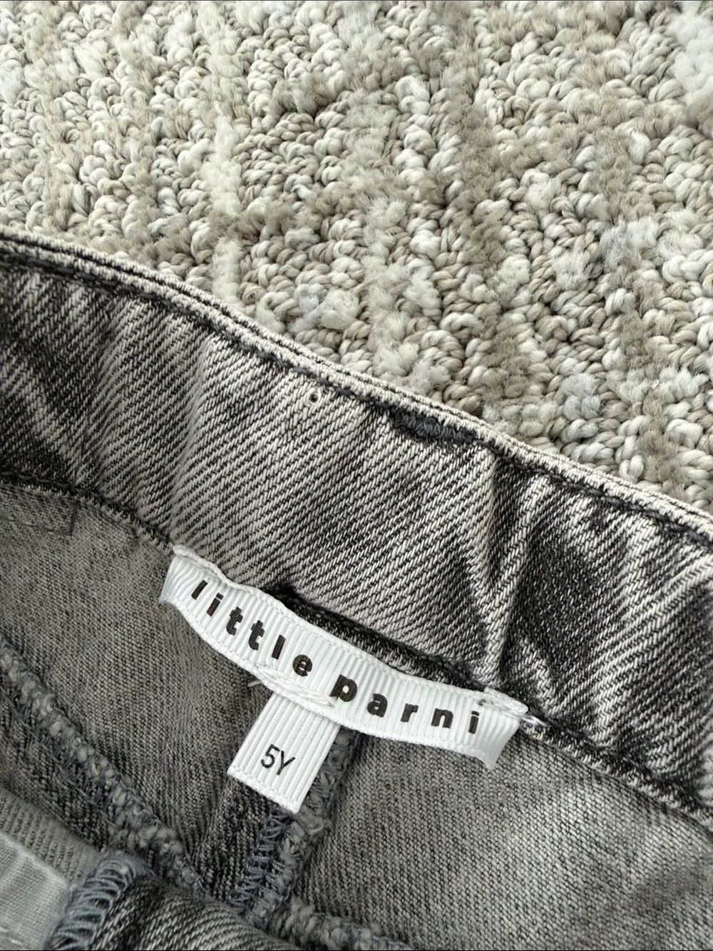 Girls' Gray Denim Flared Skirt